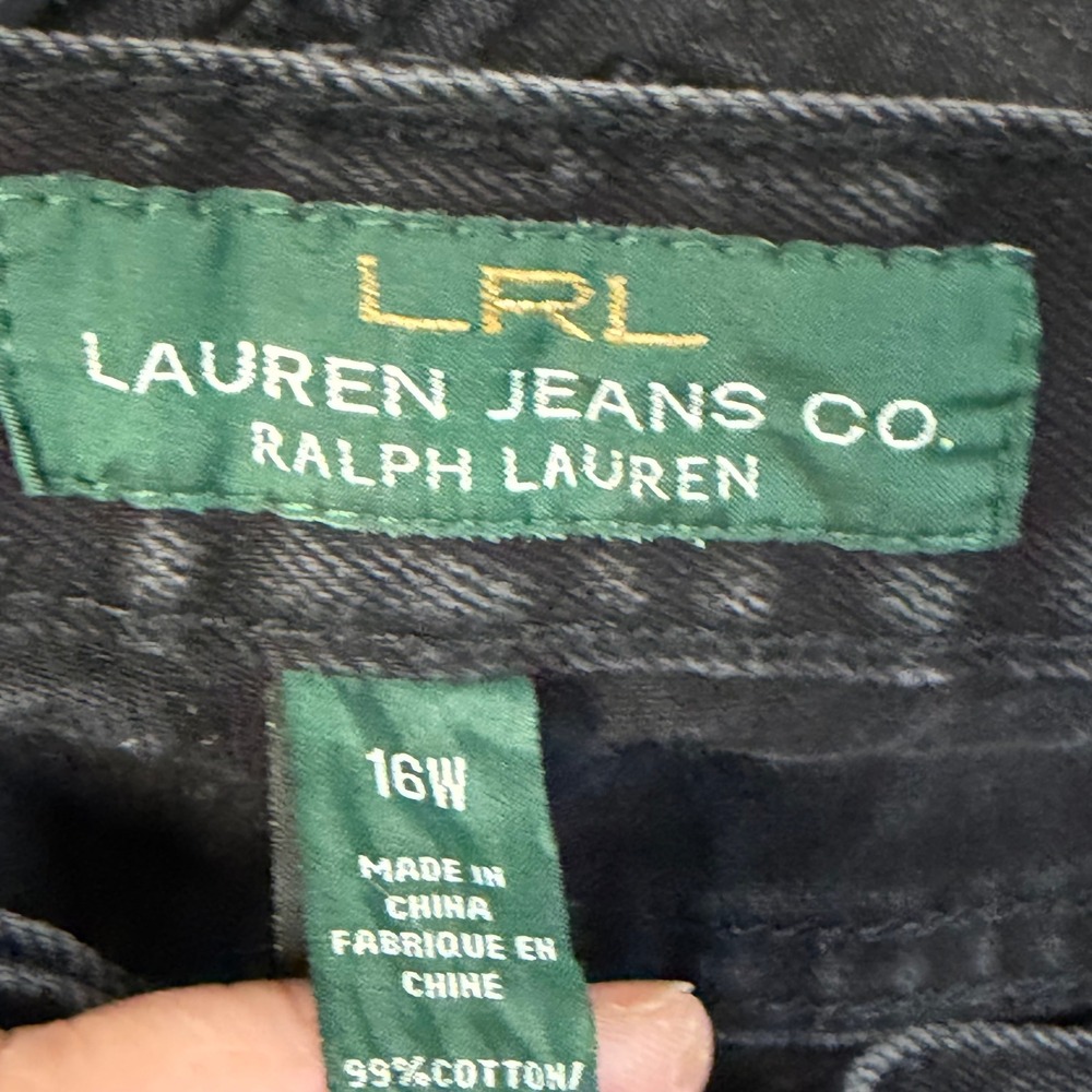 Lauren Ralph Lauren Jeans Co Womens Black Straight Leg Denim Pants Plus Size 16W - Picture 9 of 14